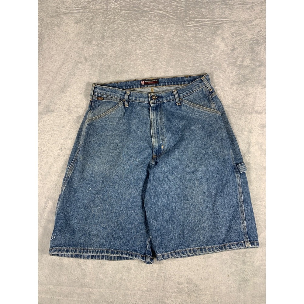 Polo Jeans Co Ralph Lauren Carpenter Shorts Mens 33 Blue Denim Workwear
